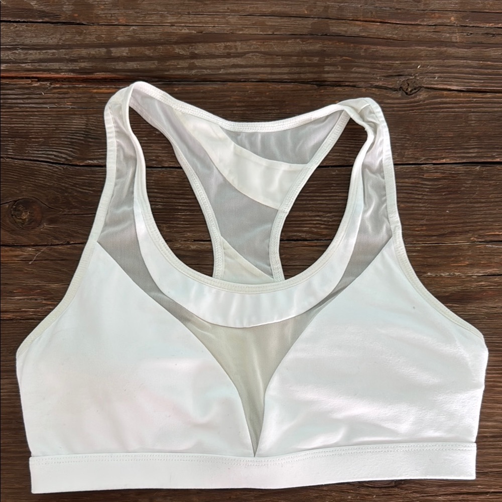 Fabletics White Mesh Sports Bra